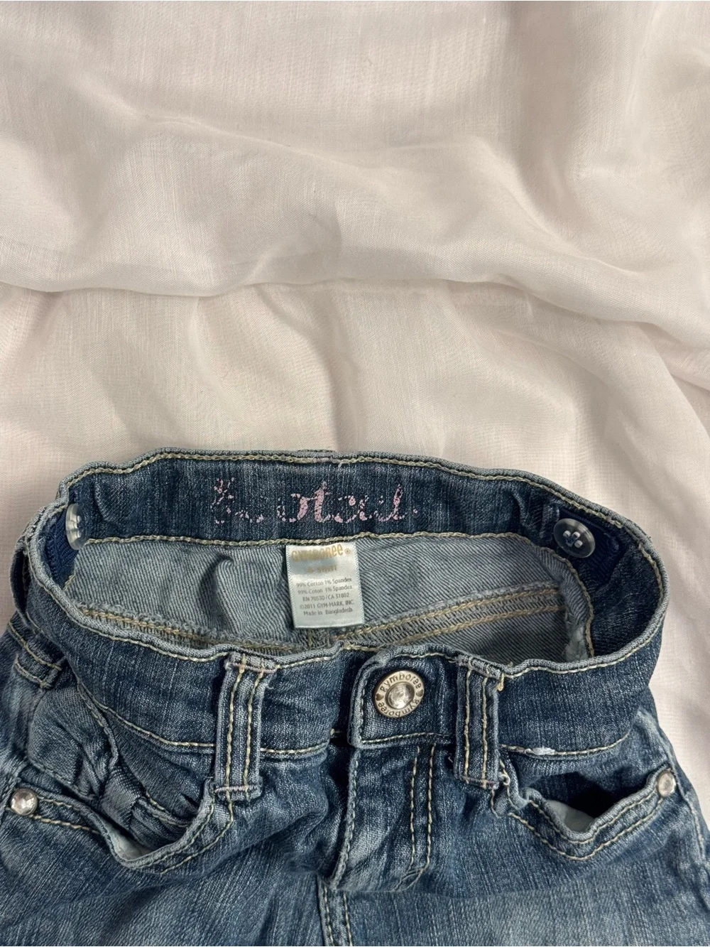 Gymboree Vintage Toddler Bootcut Jeans with Bow Accent Pockets